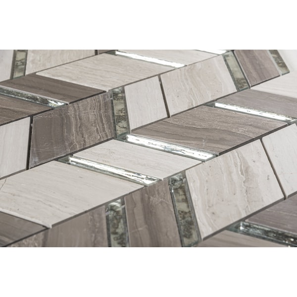 Andova Tiles ANDOVA TILES Casia Marble Chevron Mosaic Tile - ANDCAS181