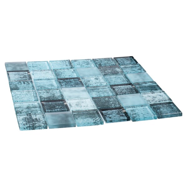 Andova Tiles SAMPLE-Elwood 2 in. x 2 in. Glass Grid Mosaic Wall Tile - SAM-ANDELW873