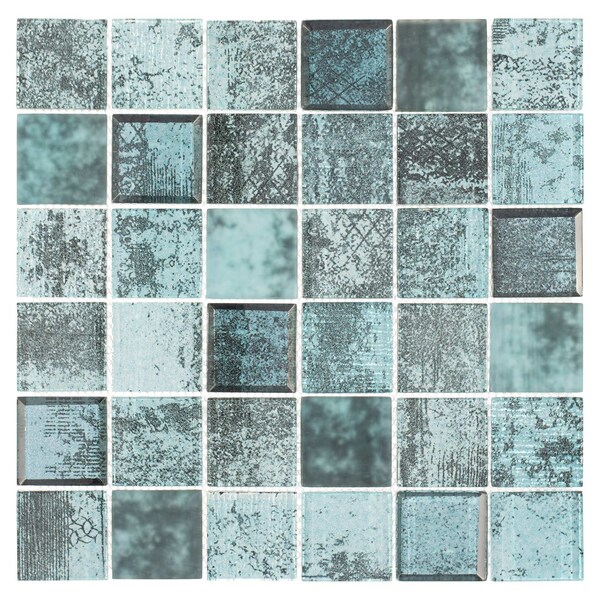 Andova Tiles SAMPLE-Elwood 2 in. x 2 in. Glass Grid Mosaic Wall Tile - SAM-ANDELW873