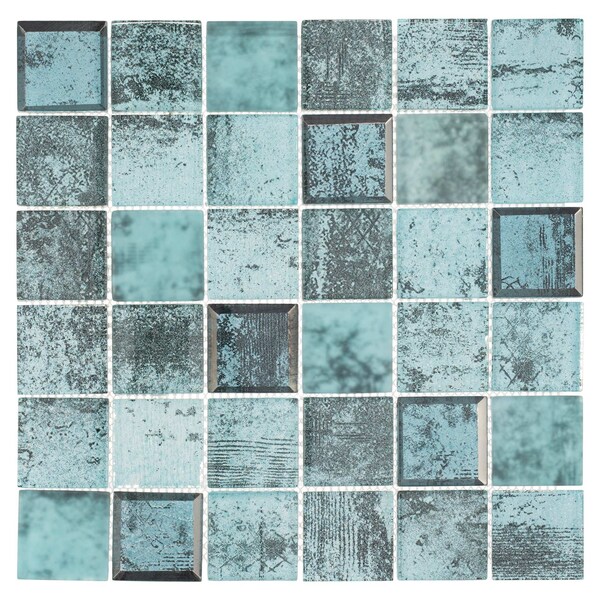 Andova Tiles SAMPLE-Elwood 2 in. x 2 in. Glass Grid Mosaic Wall Tile - SAM-ANDELW873