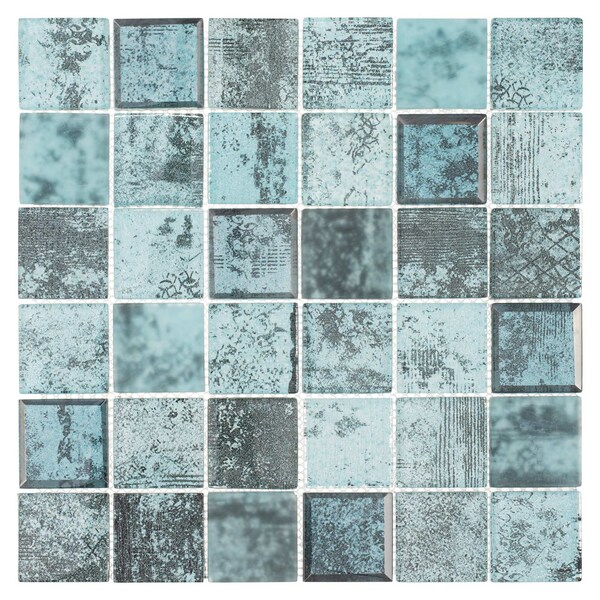 Andova Tiles SAMPLE-Elwood 2 in. x 2 in. Glass Grid Mosaic Wall Tile - SAM-ANDELW873
