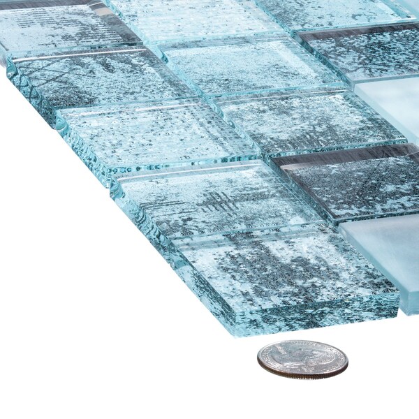 Andova Tiles SAMPLE-Elwood 2 in. x 2 in. Glass Grid Mosaic Wall Tile - SAM-ANDELW873