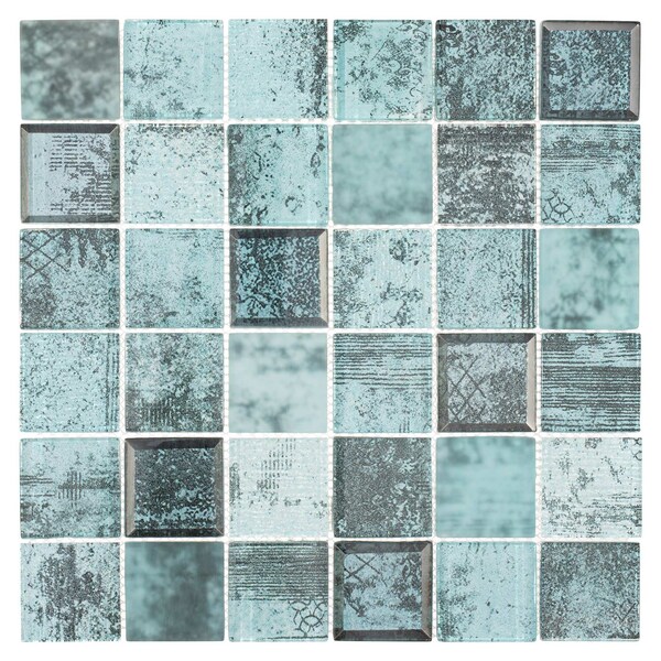Andova Tiles SAMPLE-Elwood 2 in. x 2 in. Glass Grid Mosaic Wall Tile - SAM-ANDELW873