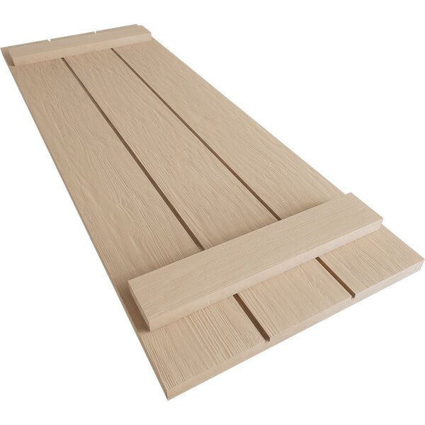 Ekena Millwork Rustic Three Board Joined Board-n-Batten Rough Sawn Faux Wood Shutters, 16 1/2W x 36H, PR - SHUBJS16X36RSPR