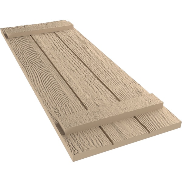 Ekena Millwork Rustic Three Board Joined Board-n-Batten Rough Sawn Faux Wood Shutters, 16 1/2W x 36H, PR - SHUBJS16X36RSPR