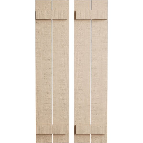 Ekena Millwork Rustic Two Board Spaced Board-n-Batten Rough Cedar Faux Wood Shutters, 11 1/2W x 26H, PR - SHUBSS11X26RCPR