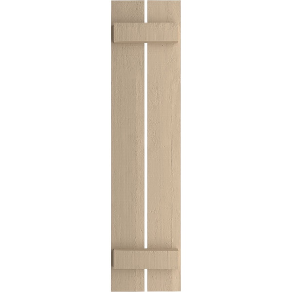 Ekena Millwork Rustic Two Board Spaced Board-n-Batten Rough Cedar Faux Wood Shutters, 11 1/2W x 26H, PR - SHUBSS11X26RCPR