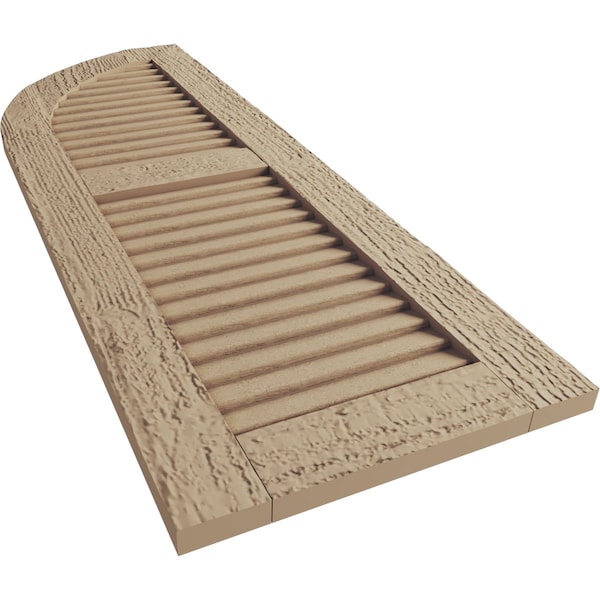 Ekena Millwork Rough Sawn 2 Equal Louver w/Quarter Round Arch Top Faux Wood Shutters, 18W x 66H 48 Low Side, PR - SHULVQ18X66RSPR