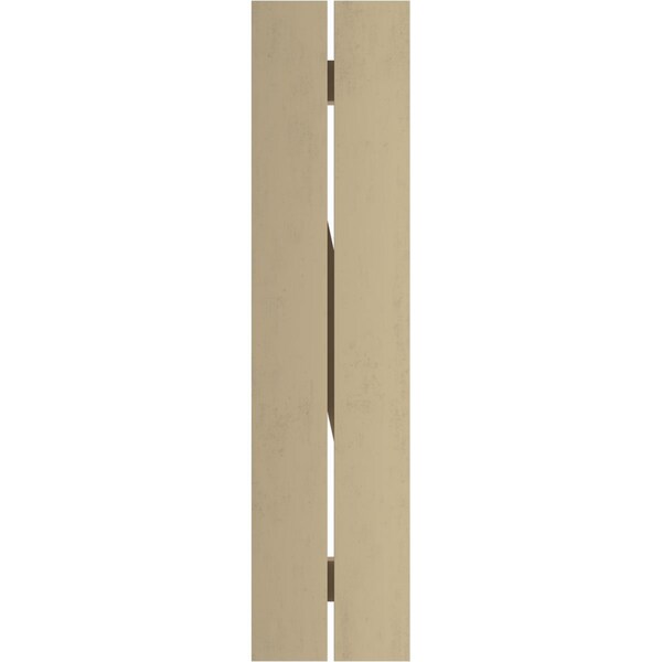 Ekena Millwork Rustic Two Board Spaced Board-n-Batten Riverwood Faux Wood Shutters w/Z-Board, 11 1/2W x 88H, PR - SHUBSZ11X88RWPR