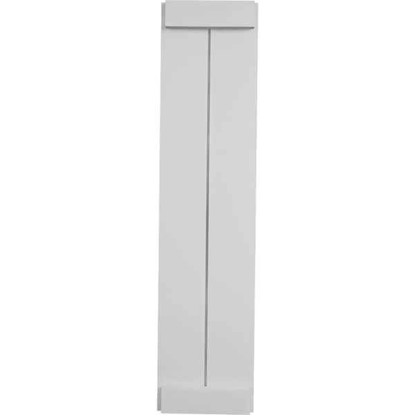 Ekena Millwork Rustic Two Board Joined Board-n-Batten Smooth Faux Wood Shutters w/End Batten, 11W x 62H, PR - SHUBJE11X62SMPR