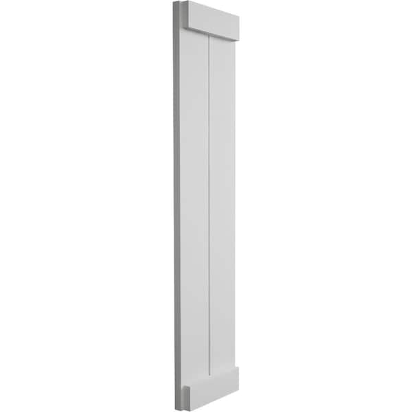 Ekena Millwork Rustic Two Board Joined Board-n-Batten Smooth Faux Wood Shutters w/End Batten, 11W x 62H, PR - SHUBJE11X62SMPR