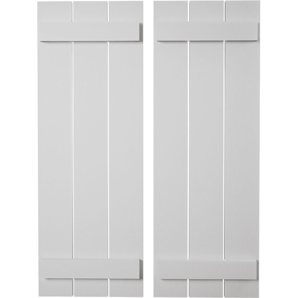 Ekena Millwork Rustic Three Board Spaced Board-n-Batten Smooth Faux Wood Shutters, 17 1/2W x 48H, PR - SHUBSS17X48SMPR