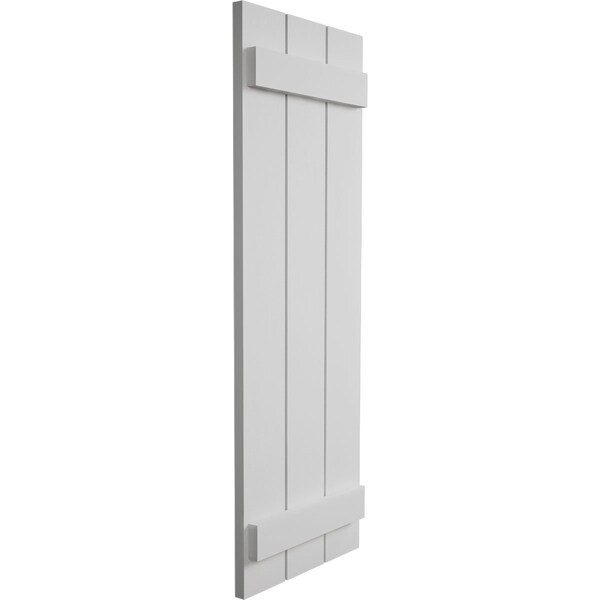 Ekena Millwork Rustic Three Board Spaced Board-n-Batten Smooth Faux Wood Shutters, 17 1/2W x 48H, PR - SHUBSS17X48SMPR