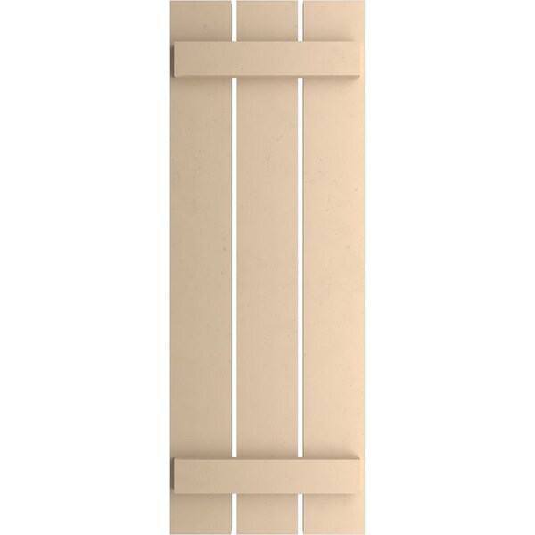 Ekena Millwork Rustic Three Board Spaced Board-n-Batten Smooth Faux Wood Shutters, 17 1/2W x 48H, PR - SHUBSS17X48SMPR