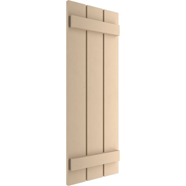 Ekena Millwork Rustic Three Board Spaced Board-n-Batten Smooth Faux Wood Shutters, 17 1/2W x 48H, PR - SHUBSS17X48SMPR