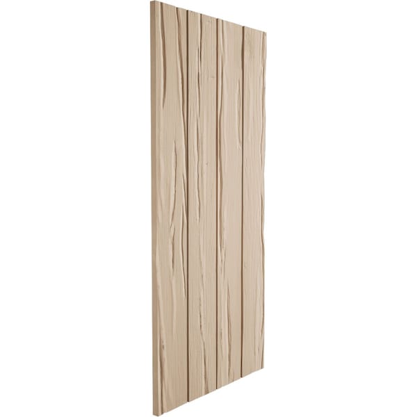 Ekena Millwork Rustic Four Board Joined Board-n-Batten Riverwood Faux Wood Shutters w/No Batten, 22W x 26H, PR - SHUBJN22X26RWPR