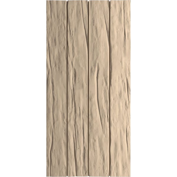 Ekena Millwork Rustic Four Board Joined Board-n-Batten Riverwood Faux Wood Shutters w/No Batten, 22W x 26H, PR - SHUBJN22X26RWPR