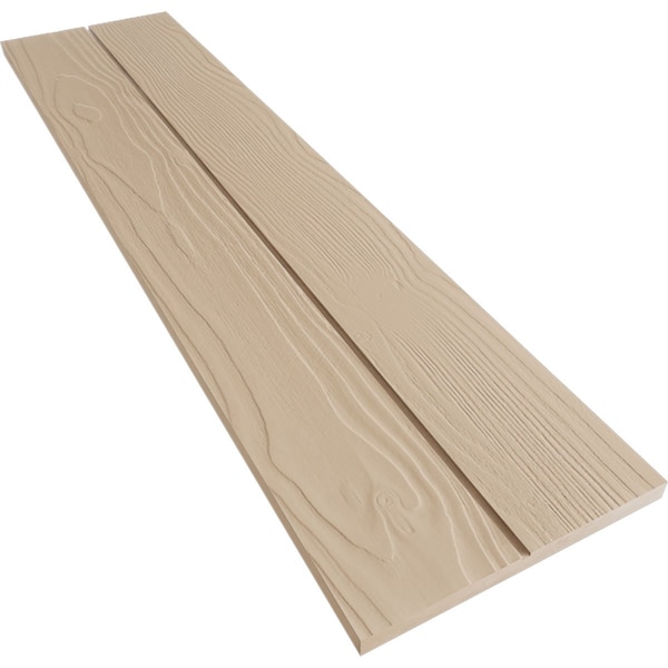 Ekena Millwork Rustic Two Board Joined Board-n-Batten Sandblasted Faux Wood Shutters w/No Batten, 11W x 52H, PR - SHUBJN11X52SDPR