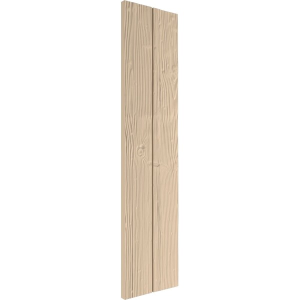 Ekena Millwork Rustic Two Board Joined Board-n-Batten Sandblasted Faux Wood Shutters w/No Batten, 11W x 52H, PR - SHUBJN11X52SDPR