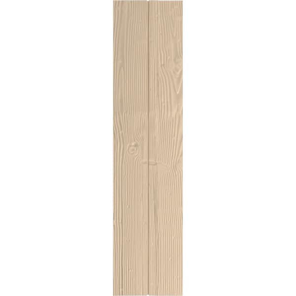 Ekena Millwork Rustic Two Board Joined Board-n-Batten Sandblasted Faux Wood Shutters w/No Batten, 11W x 52H, PR - SHUBJN11X52SDPR