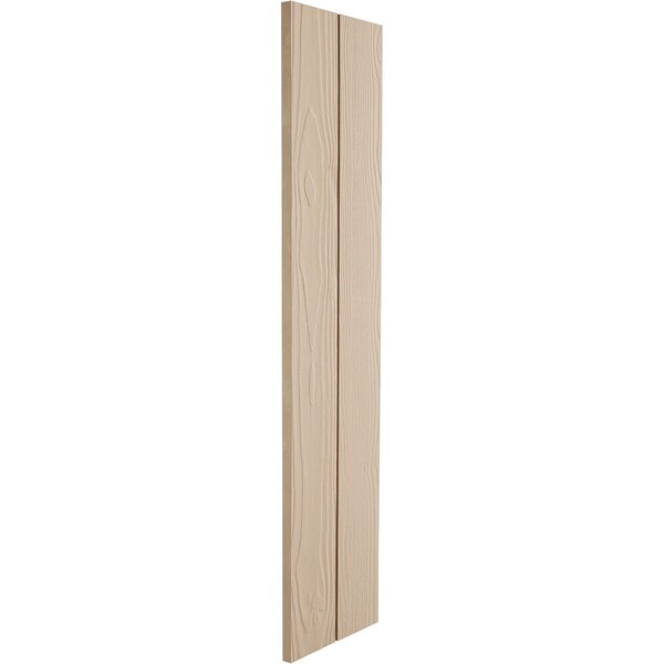 Ekena Millwork Rustic Two Board Joined Board-n-Batten Sandblasted Faux Wood Shutters w/No Batten, 11W x 52H, PR - SHUBJN11X52SDPR