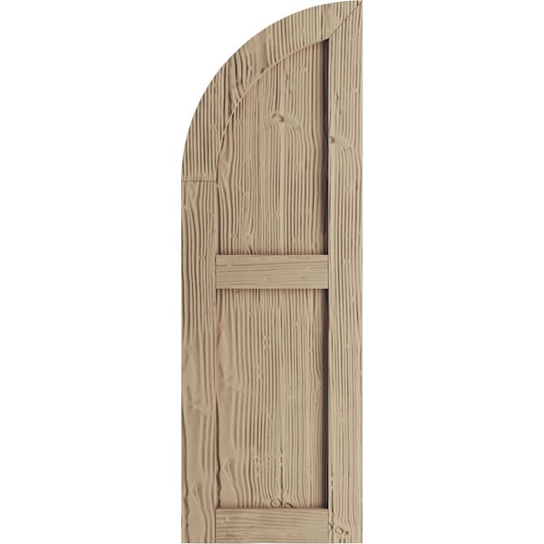 Ekena Millwork Sandblasted 2 Equal Flat Panel w/Quarter Round Arch Top Faux Wood Shutters, 18W x 64H, PR - SHUFPQ18X64SDPR