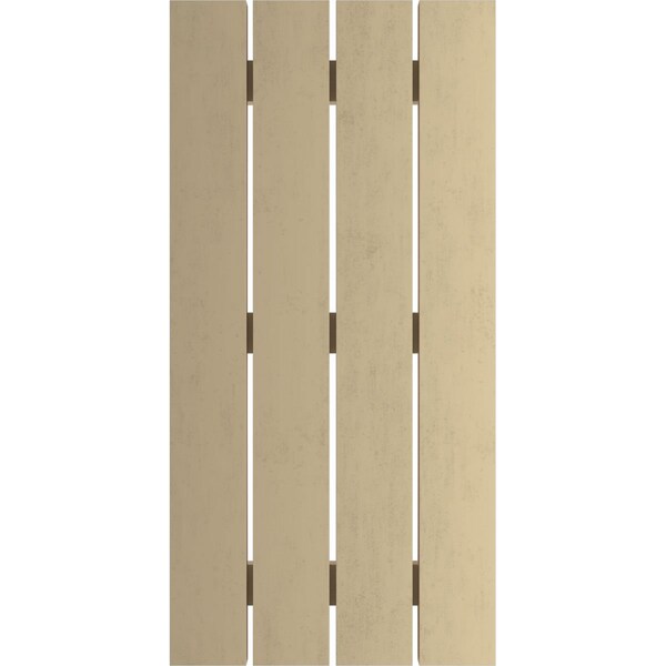Ekena Millwork Rustic Four Board Spaced Board-n-Batten Rough Cedar Faux Wood Shutters, 23 1/2W x 72H, PR - SHUBSS23X72RCPR