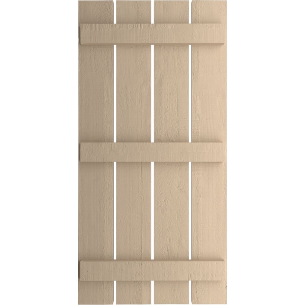 Ekena Millwork Rustic Four Board Spaced Board-n-Batten Rough Cedar Faux Wood Shutters, 23 1/2W x 72H, PR - SHUBSS23X72RCPR
