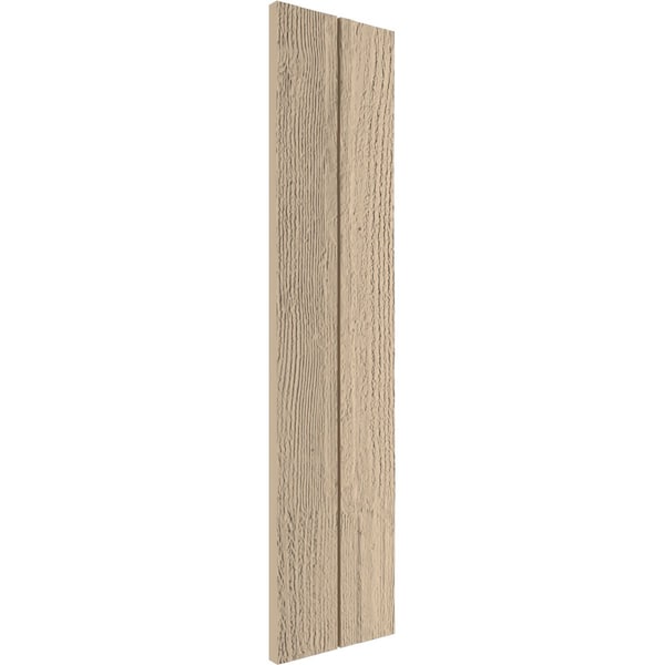 Ekena Millwork Rustic Two Board Joined Board-n-Batten Rough Sawn Faux Wood Shutters w/No Batten, 11W x 52H, PR - SHUBJN11X52RSPR