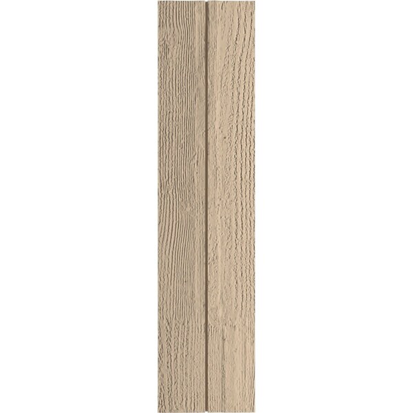 Ekena Millwork Rustic Two Board Joined Board-n-Batten Rough Sawn Faux Wood Shutters w/No Batten, 11W x 52H, PR - SHUBJN11X52RSPR