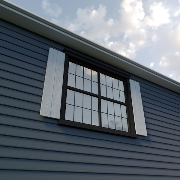 Ekena Millwork Rustic Two Board Joined Board-n-Batten Rough Sawn Faux Wood Shutters w/No Batten, 11W x 52H, PR - SHUBJN11X52RSPR