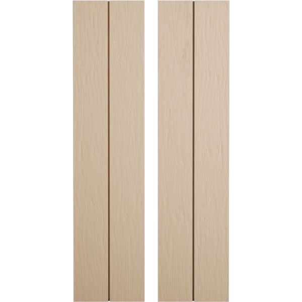 Ekena Millwork Rustic Two Board Joined Board-n-Batten Rough Sawn Faux Wood Shutters w/No Batten, 11W x 52H, PR - SHUBJN11X52RSPR
