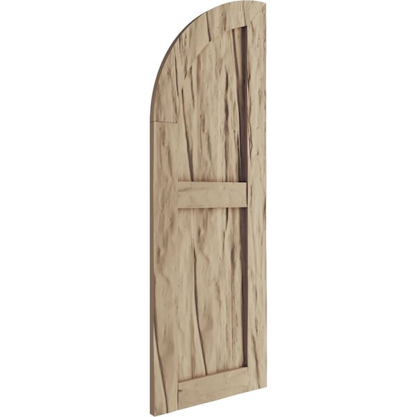Ekena Millwork Riverwood 2 Equal Flat Panel w/Quarter Round Arch Top Faux Wood Shutters, 15W x 62H, 47 Low Side, PR - SHUFPQ15X62RWPR