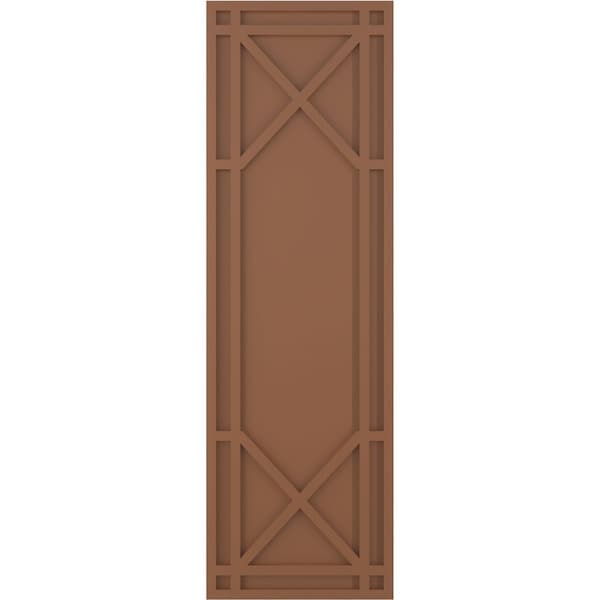 Ekena Millwork True Fit PVC Bungalow Fixed Mount Shutters, Burnt Toffee, 15W x 35H, PR - TFP001BG15X035BT