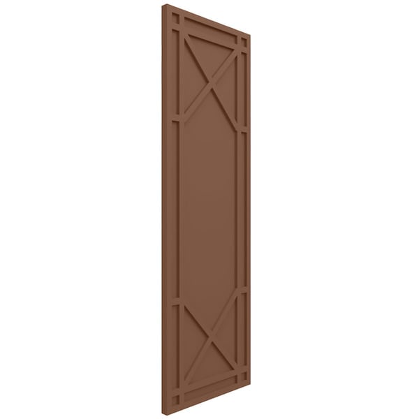 Ekena Millwork True Fit PVC Bungalow Fixed Mount Shutters, Burnt Toffee, 15W x 35H, PR - TFP001BG15X035BT