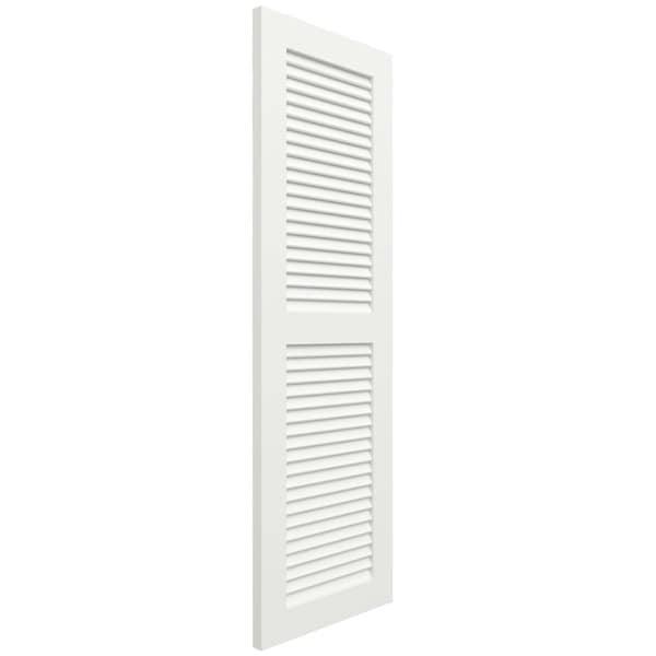 Ekena Millwork True Fit PVC Two Equal Louver Shutters, Unfinished, 15W x 51H, PR - TFP101LVF15X051UN