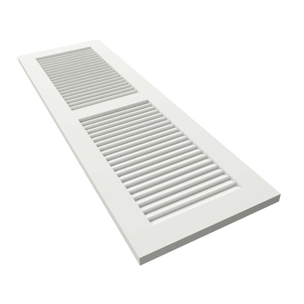 Ekena Millwork True Fit PVC Two Equal Louver Shutters, Unfinished, 15W x 51H, PR - TFP101LVF15X051UN