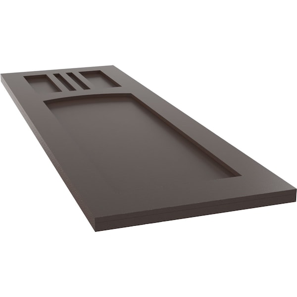Ekena Millwork True Fit PVC San Miguel Mission Style Fixed Mount Shutters, Raisin Brown, 15W x 65H, PR - TFP001SM15X065TB