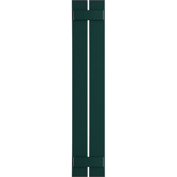 Ekena Millwork True Fit PVC Two Board Spaced Board-n-Batten Shutters, Thermal Green, 11 1/4W x 48H, PR - TFP101SBF11X048FG