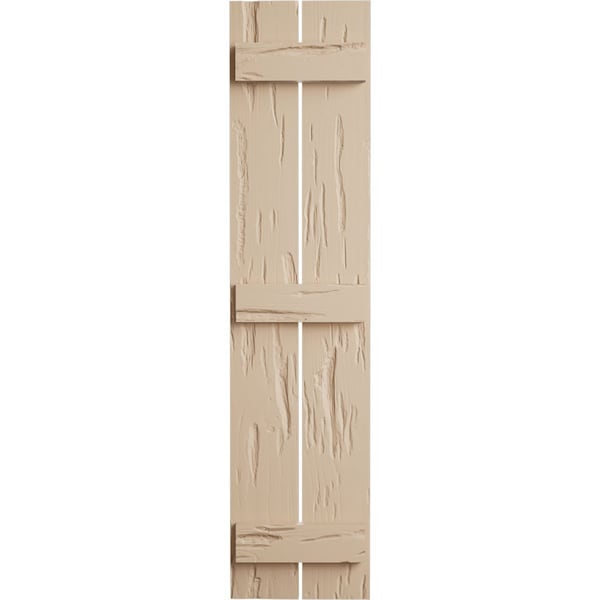 Ekena Millwork Rustic Two Board Spaced Board-n-Batten Pecky Cypress Faux Wood Shutters, 11 1/2"W x 72"H - SHUBSS11X72PCPR