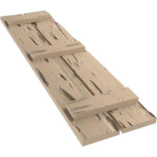 Ekena Millwork Rustic Two Board Spaced Board-n-Batten Pecky Cypress Faux Wood Shutters, 11 1/2"W x 72"H - SHUBSS11X72PCPR