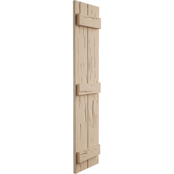 Ekena Millwork Rustic Two Board Spaced Board-n-Batten Pecky Cypress Faux Wood Shutters, 11 1/2"W x 72"H - SHUBSS11X72PCPR