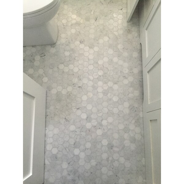 Apollo Tile Sample of 1" Honed Carrara Hexagon 11.2"x11.7" Marble Mosaic Tile - APLKB99G02HGEC26 SAMPLE