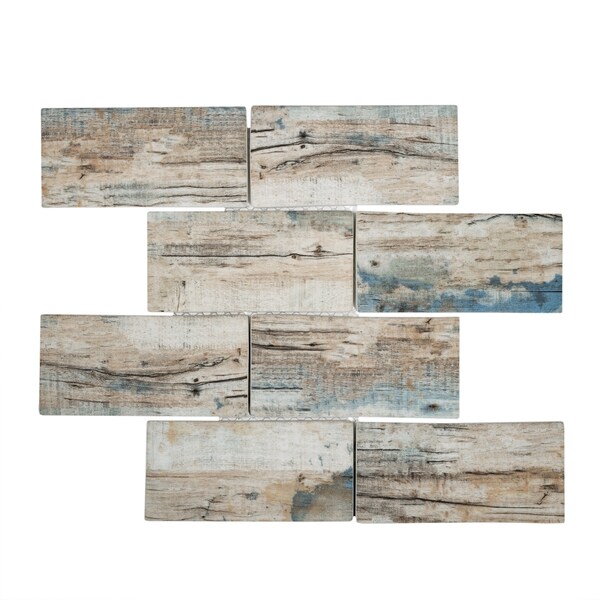 Apollo Tile Sample of Blue And Beige Subway 11.5"x11.5" Recycled Glass Tile - APLNNR9904BLEC37 SAMPLE
