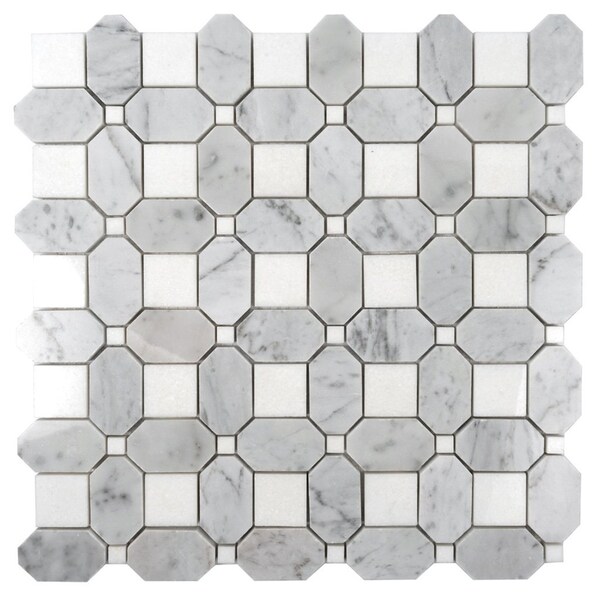 Apollo Tile Windmill White 5.17 sq.ft 12.2 in. x12.2 in. Marble Mosaic Tile, 5PK - APLDC99S10EC16