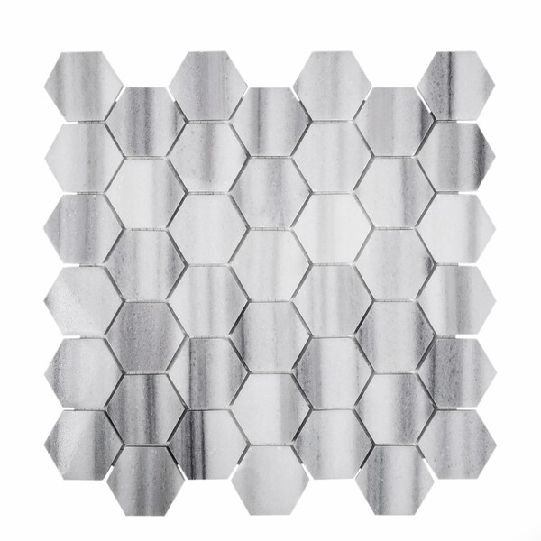 Apollo Tile Sample of Equator Hexagon 11.8"x11.8" Marble Mosaic Tile - APLMRM99G28EC88 SAMPLE