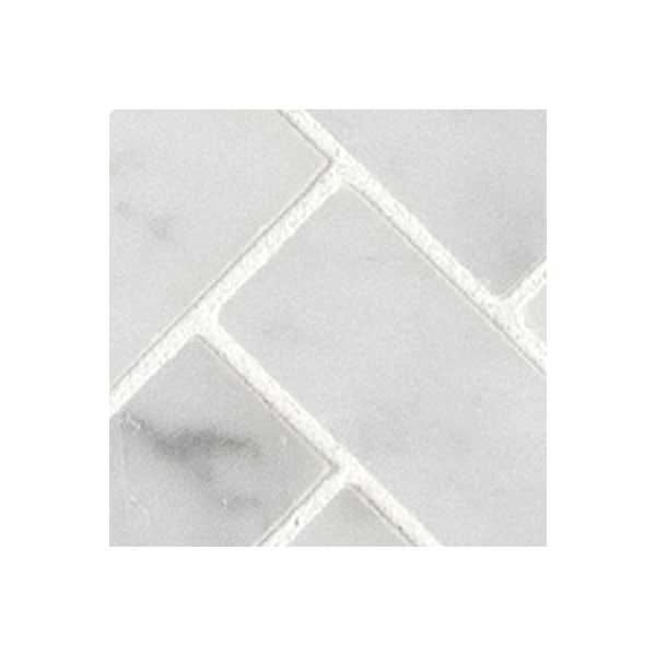 Msi Carrara White Herringbone Honed SAMPLE Marble Mesh-Mounted Mosaic Tile - ZOR-MD-0340-SAM