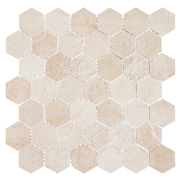 Andova Tiles ANDOVA TILES Channing 2" x 2" Marble Honeycomb Mosaic Floor Use Tile - ANDCHA130