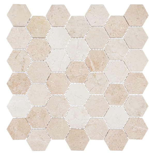 Andova Tiles ANDOVA TILES Channing 2" x 2" Marble Honeycomb Mosaic Floor Use Tile - ANDCHA130