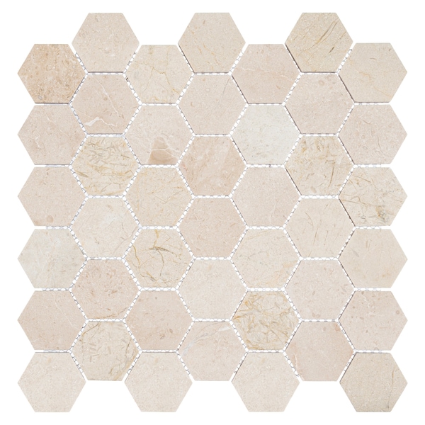 Andova Tiles ANDOVA TILES Channing 2" x 2" Marble Honeycomb Mosaic Floor Use Tile - ANDCHA130